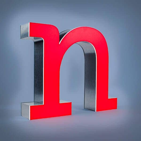voorkant doorletters folie rood front lit doosletter rood