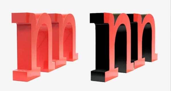 letters met dezelfde kleur zijkant letters met dezelfde kleur zijkant kunnen in hun eigen schaduw staan en door slecht leesbaar